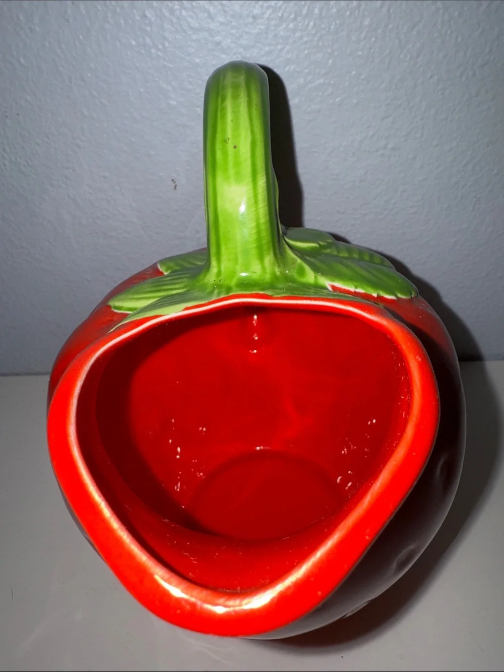 Vintage 80’s Ceramic Strawberry Pitcher Majolica Style Made in Japan Decor